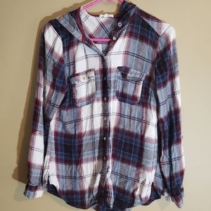 CLOSET CLOSING! Hooded Flannel